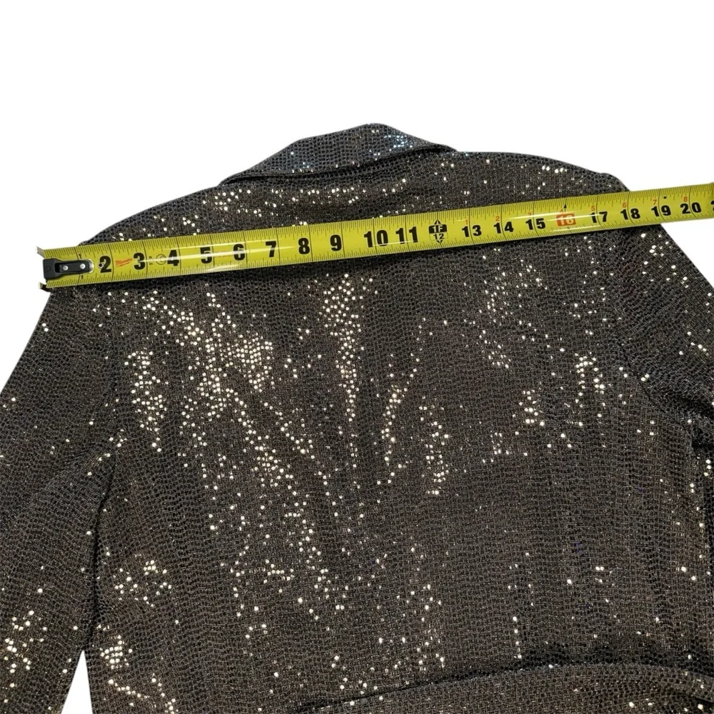 Badgley Mischka Gold Sequin Embellished Belted Blazer‎ & Matching Trousers Set - Picture 7 of 15